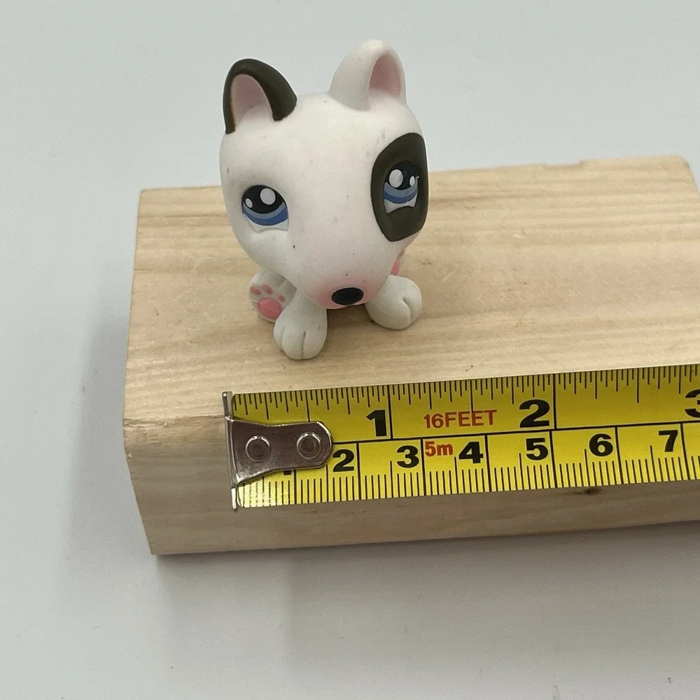 Littlest Pet Shop White Black Bull Terrier Dog Blue Eyes No‎ #1664 Vintage 2004